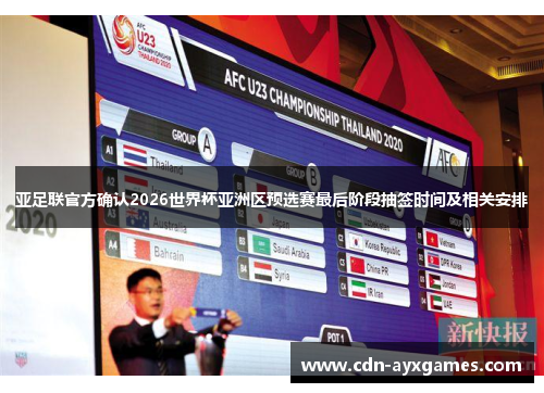 亚足联官方确认2026世界杯亚洲区预选赛最后阶段抽签时间及相关安排